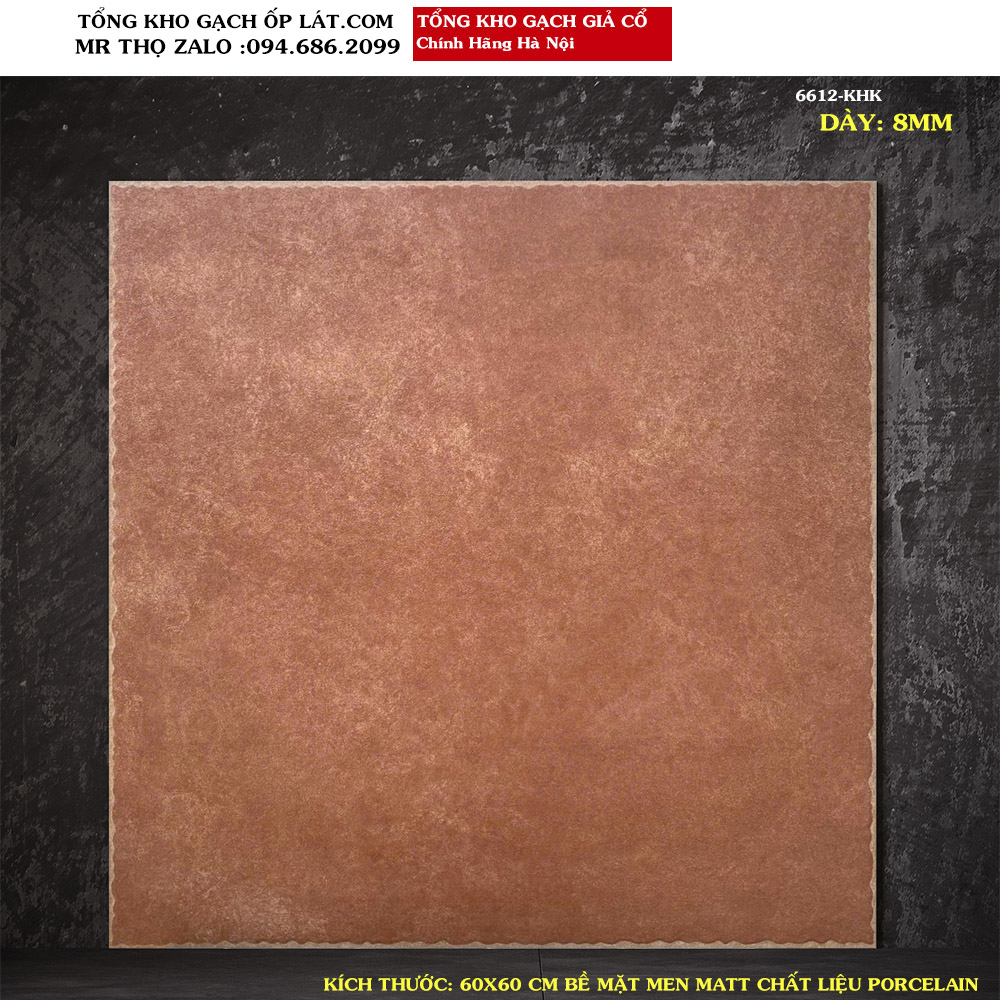 Gạch giả cổ lát nền da bò 60x60 6612